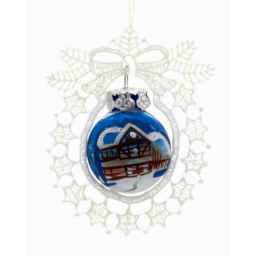 Personalized Wreath Lace Ornament Country House Christmas Ornament