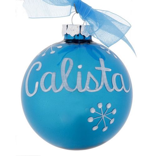 Personalized 12 - December Blue Zircon Birthstone Christmas Ornament