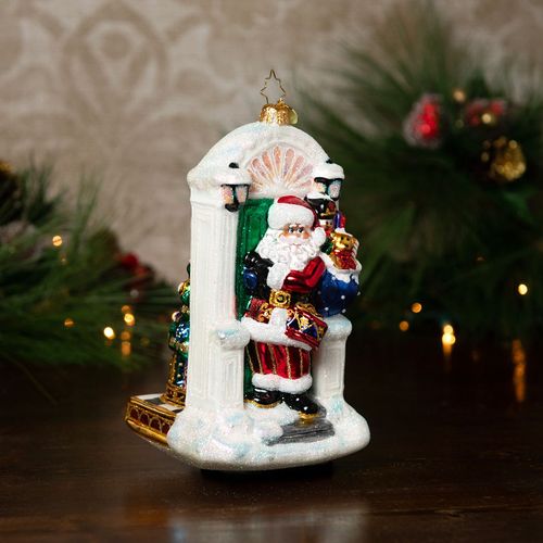 Knock, Knock Santa is Here! Christopher Radko Christmas Ornament