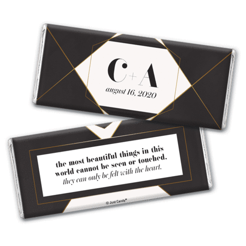 Personalized Wedding Elegant Geo Chocolate Bar & Wrapper