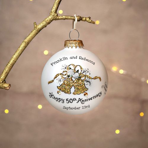 Personalized Happy 50th Anniversary Bells Christmas Ornament