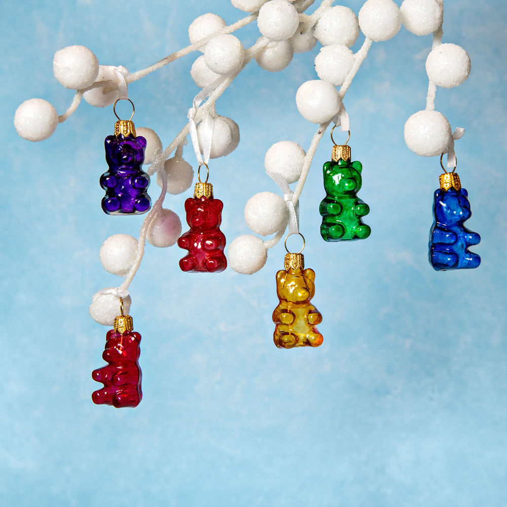 Holiday Home Novelty Gummy Bear Ornaments Christmas Décor, 6 pk