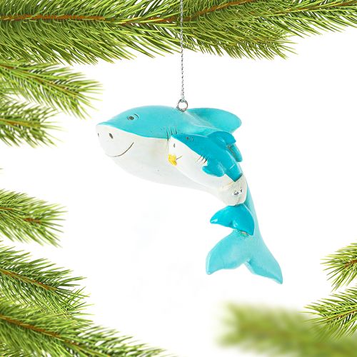 Personalized Shark with Baby Shark Christmas Ornament