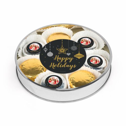 Personalized Chocolate Covered Oreo Cookies Once Upon a Holiday Large Plastic Tin