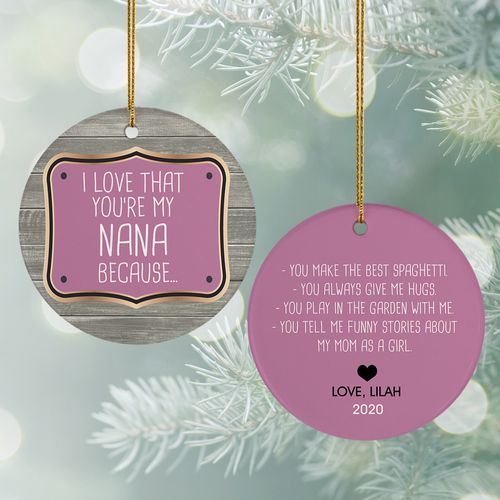 Personalized Reasons I Love Christmas Ornament