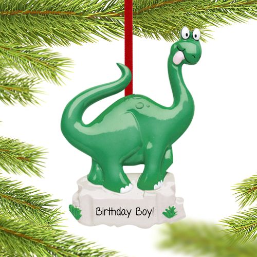 Personalized Birthday Dinosaur Christmas Ornament