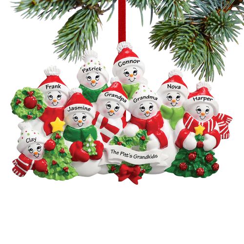 Personalized Grandparents Snowmen Family Christmas Ornament