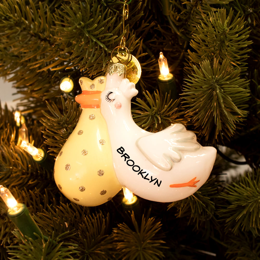 Stork Christmas Ornament 