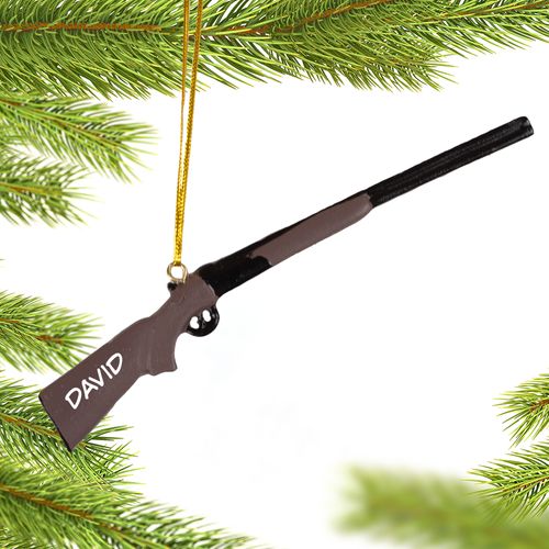 Personalized Brown Shotgun Christmas Ornament