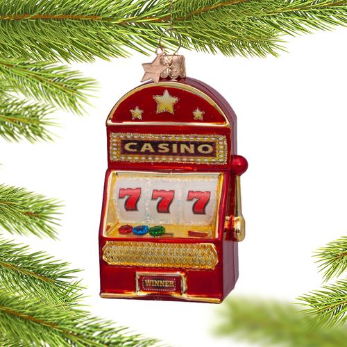 Red Shiny Slot Machine Christmas Ornament