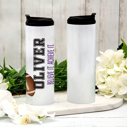 Personalized 16oz Stainless Steel Thermal Tumbler- Football