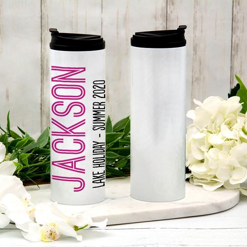 Personalized 16oz Stainless Steel Thermal Tumbler- Name Block Letters