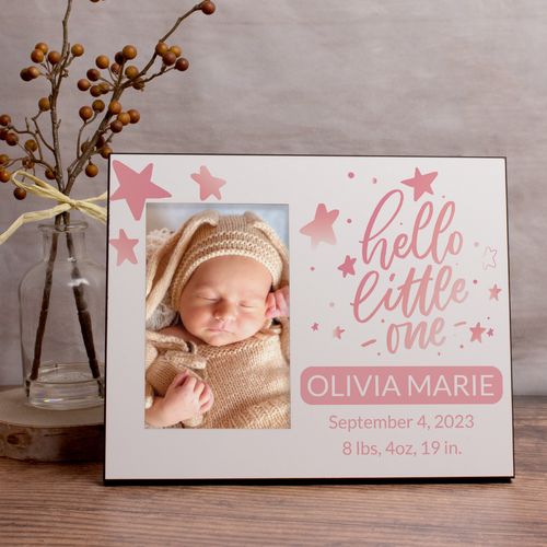Personalized Picture Frame Hello Little One Pink