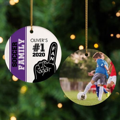 Personalized #1 Fan Soccer Christmas Ornament