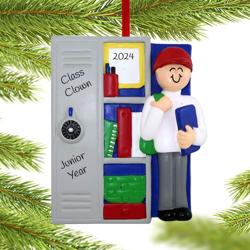 Personalized Teen at Locker Christmas Ornament