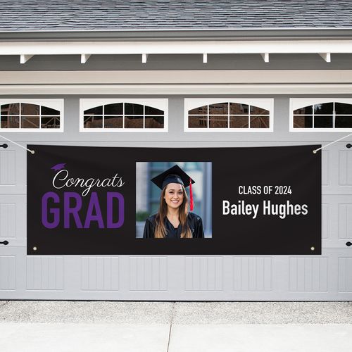 Personalized Graduation Giant Banner - Congrats Grad Photo