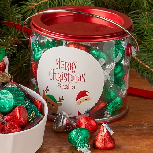 Personalized Winter Buddies Hershey Kisses Paint Can Gift - 12oz