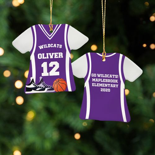 Personalized Basketball Jersey - Purple Christmas Ornament