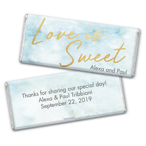 Personalized Wedding Love is Sweet Marble Chocolate Bar & Wrapper