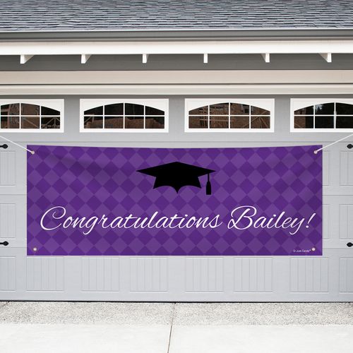 Personalized Graduation Giant Banner - Checkers