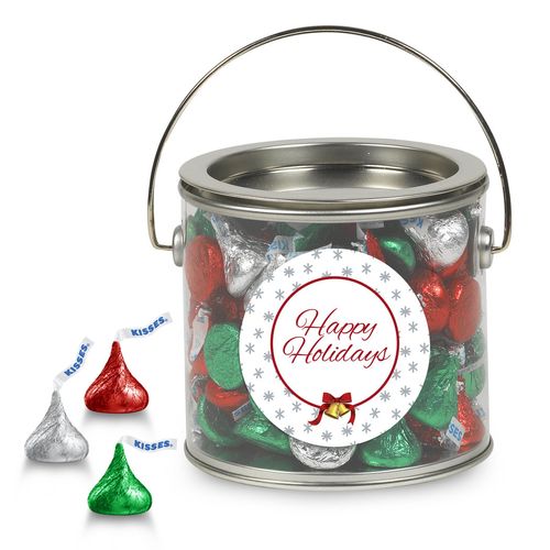 Hershey's kisses Happy Holidays Silver Paint Can