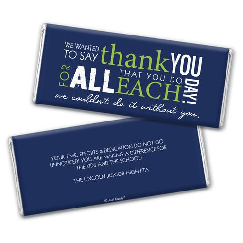 Personalized Thank You Word Cloud Chocolate Bar & Wrapper