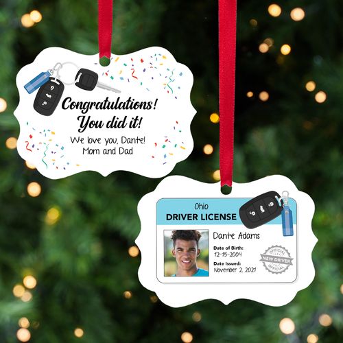 Personalized Congratulations! New Driver Boy Christmas Ornament