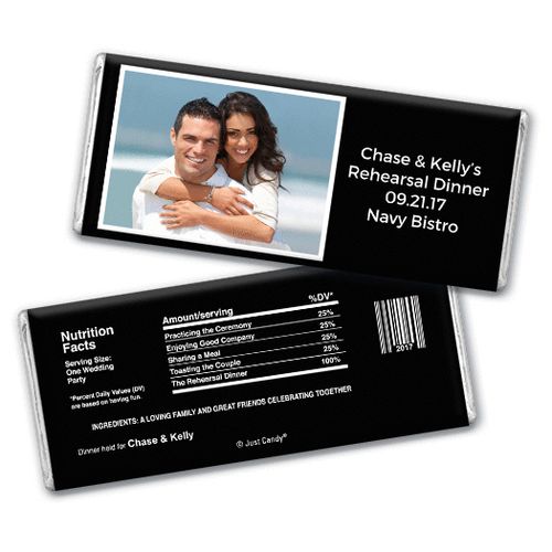 Personalized Rehearsal Dinner Favors Chocolate Bar & Wrapper