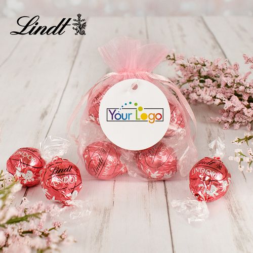 Personalized Add Your Logo Lindt Truffle Organza Bag