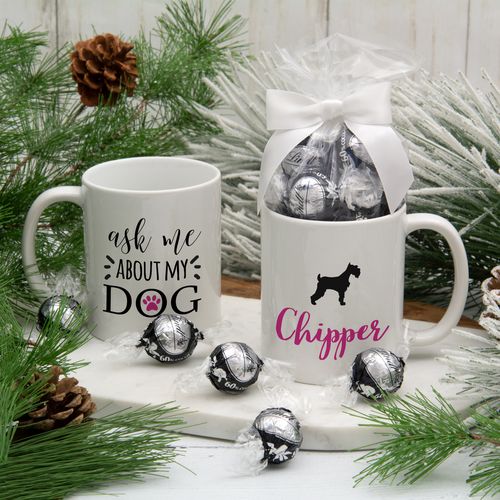 Personalized About My Dog (Schnauzer) 11oz Mug with Lindt Truffles