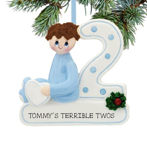 Personalized Second Christmas Boy Christmas Ornament