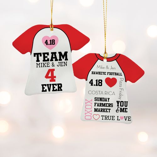 Personalized Team Us 4 Ever Shirt Christmas Ornament