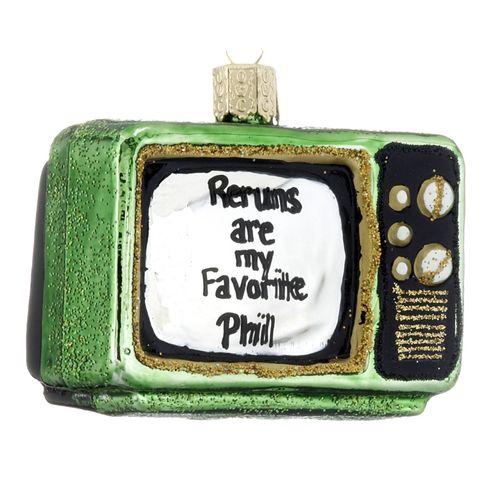 Personalized Retro Tube TV Christmas Ornament