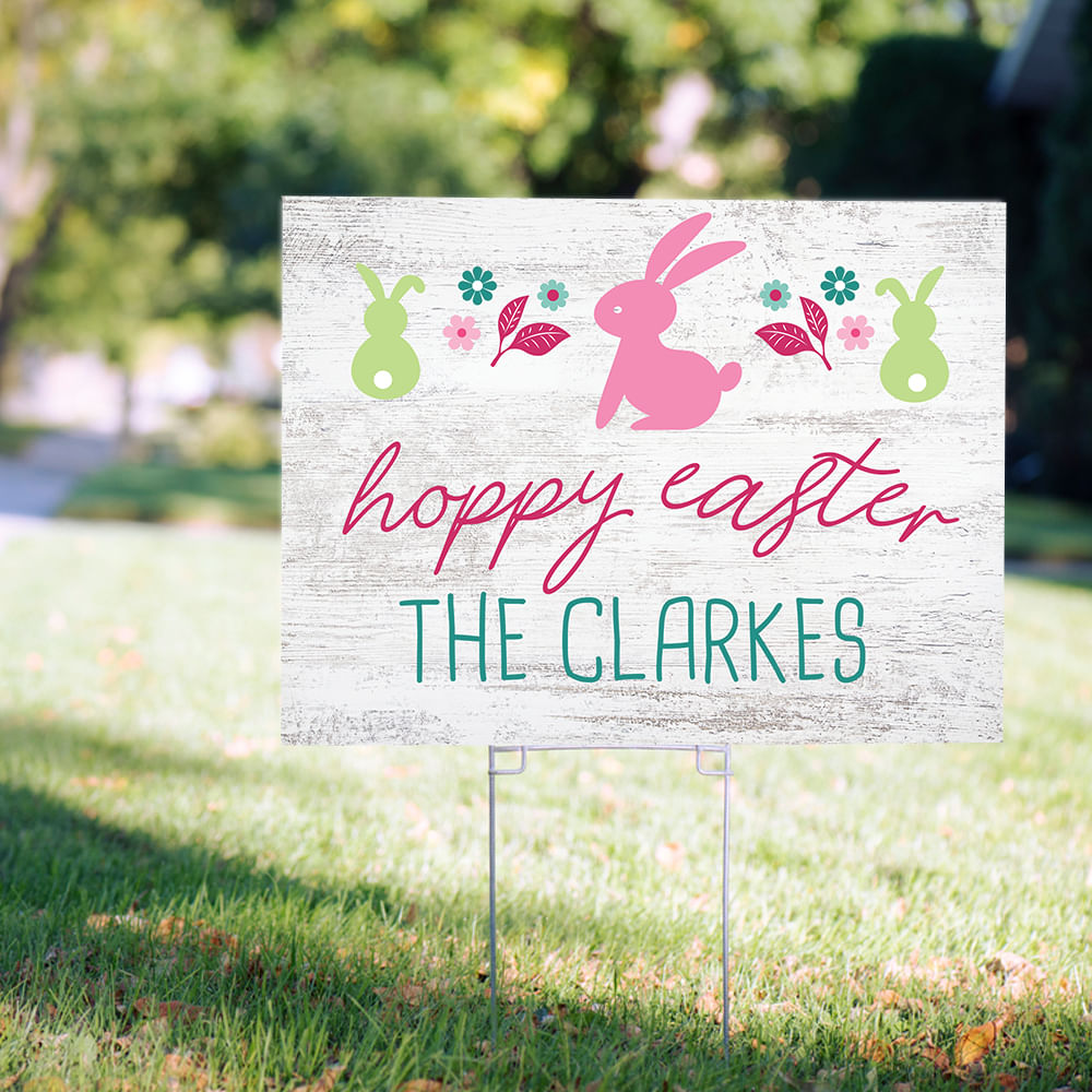 Personalized Hoppy Easter Yard Sign - Personalized Christmas Ornaments ...