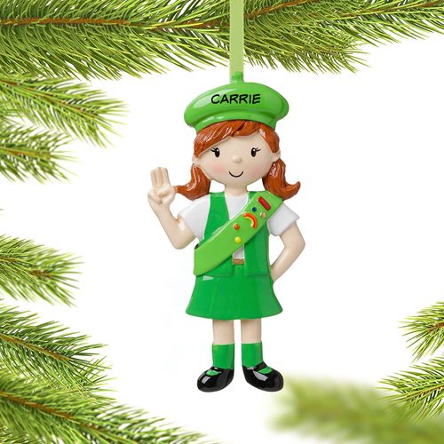 Personalized Girl Scout Christmas Ornament