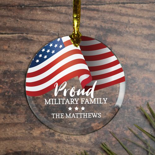 Personalized Proud Military Family Christmas Ornament