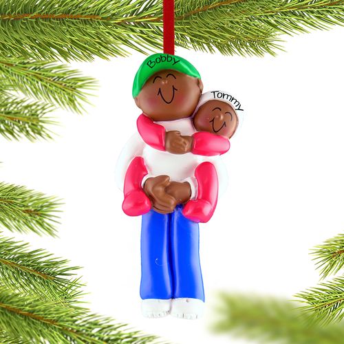 Personalized Big Brother Holding Baby Christmas Ornament