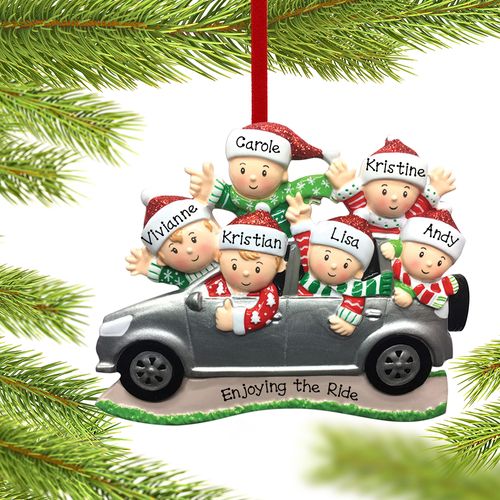 Personalized SUV Family of 6 Christmas Ornament