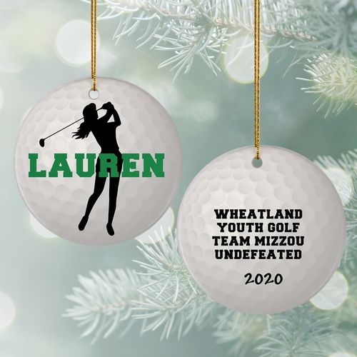 Personalized Golf Christmas Ornament