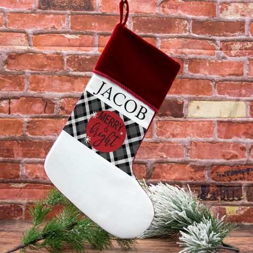 Personalized Christmas Stocking Merry and Bright