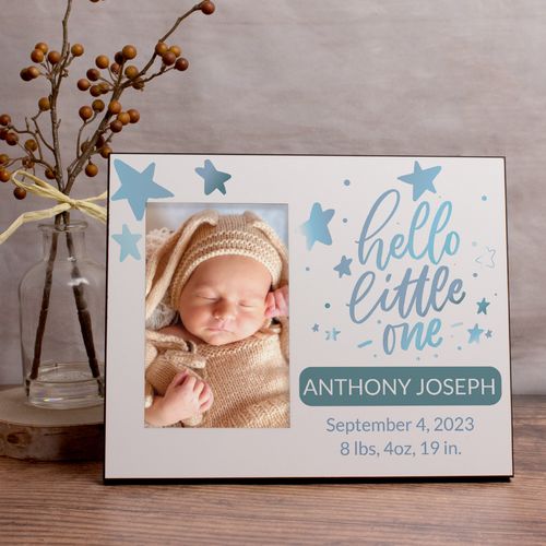 Personalized Picture Frame Hello Little One Blue