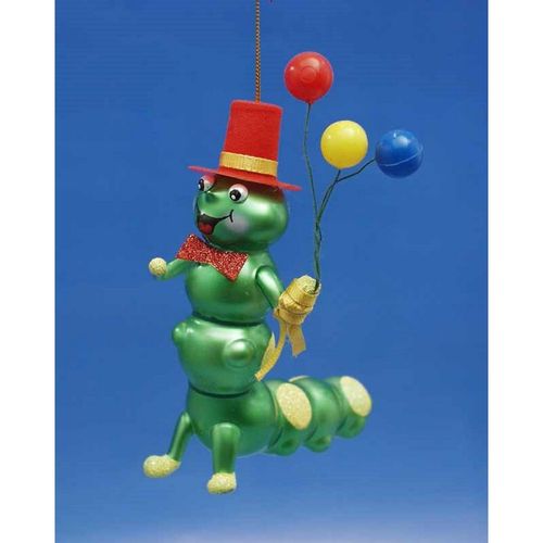 Personalized Caterpillar With Balloons Christmas Ornament