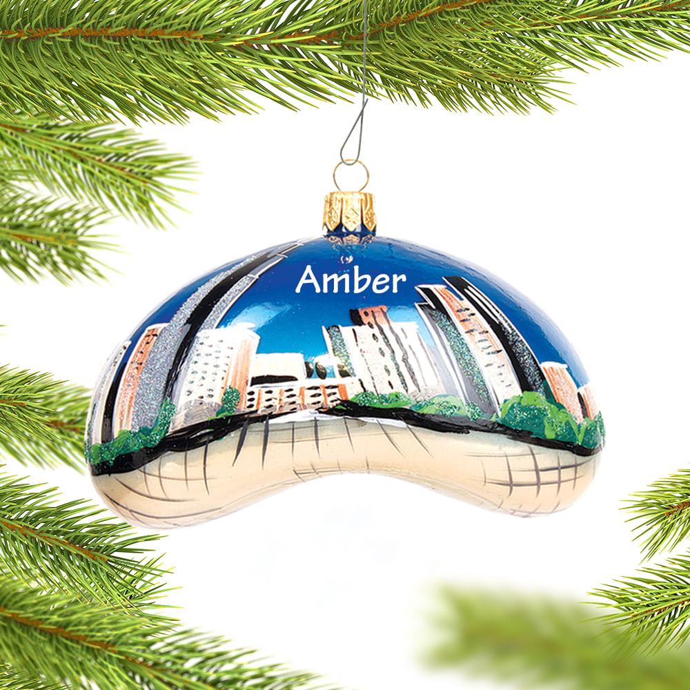 Personalized Chicago Bean Daytime Scene Christmas Ornament