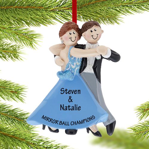 Personalized Ballroom Dancing Couple Christmas Ornament