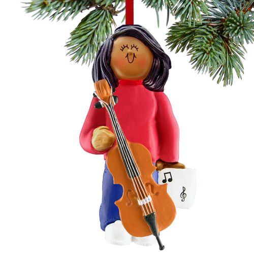 Cello Player Female Christmas Ornament