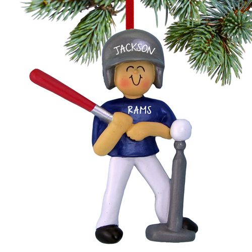 Personalized Tee Ball Boy Christmas Ornament