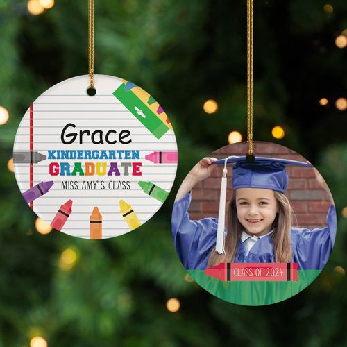 Personalized Kindergarten Graduation Photo Christmas Ornament