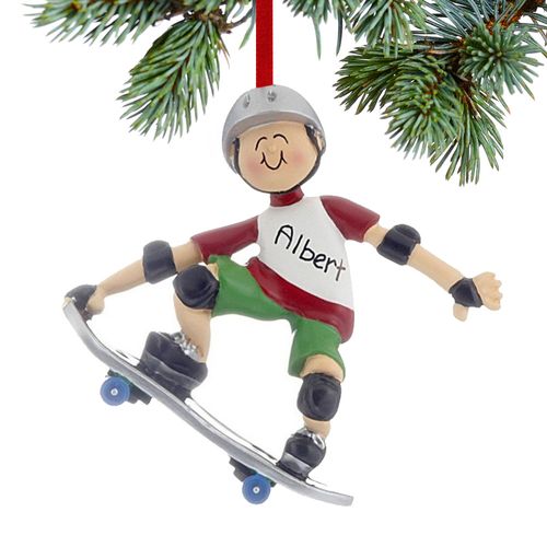 Personalized Skateboarder Christmas Ornament