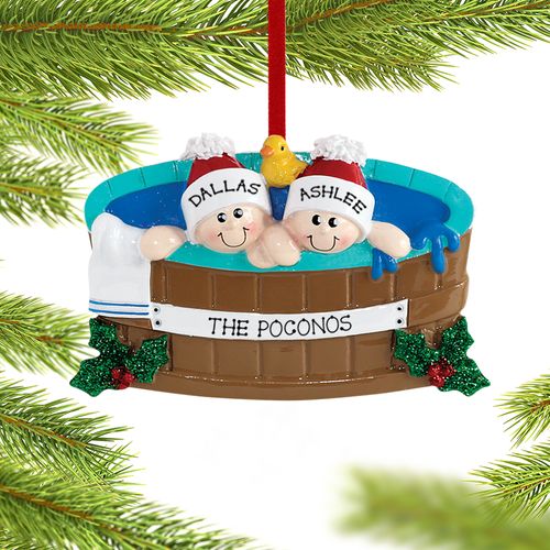 Personalized Hot Tub Couple Christmas Ornament