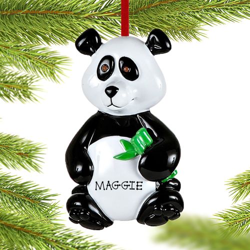 Personalized Panda Bear Christmas Ornament